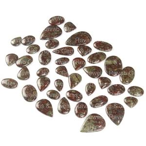 Vente en gros de quartz de jaspe de dragon naturel, cabochon lâche, haute qualité, poli, dos plat, tailles et formes variées, certifié par un tiers - Product Image 3