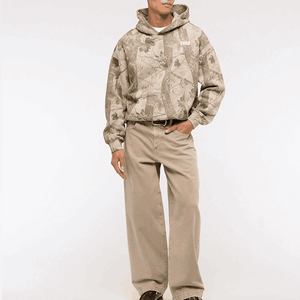 Sweats à capuche personnalisés 100% coton lourd de luxe de qualité vêtements de chasse véritable arbre imprimé jungle randonnée Streetwear sweats à capuche pour hommes - Product Image 4