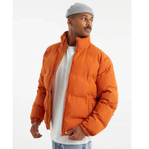 2025 Custom European OEM Wholesale Men's Winter Bubble Custom Shiny Cotton Canvas <b>Stand</b> Collar Anti-Uv Designer Puffer Jacket - Product Image 1