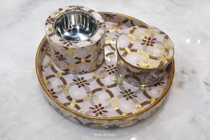 Luxury Floral Resin Bakhoor Burner Set with <b>Matching</b> Tray Decorative Incense Holder with Storage <b>Jar</b> & Metal Cup - Product Image 3