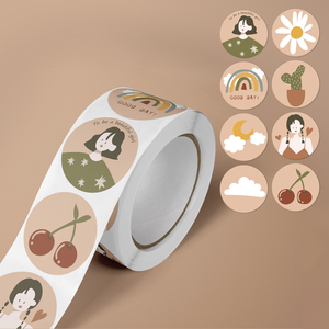 Etiquetas térmicas directas, pegatinas de sello coloridas, superventas, pegatinas circulares personalizadas de 3cm y 4cm - Product Image 2