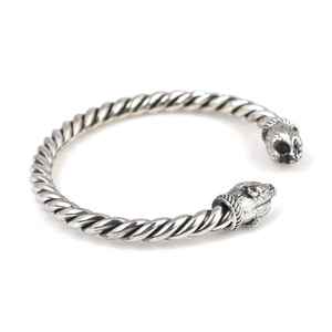 Bracelet unisexe en argent sterling 925 avec tête d'ours torsadée, breloque religieuse vintage, perle plaquée rhodium, diamètre 6 cm, 20,78 g, cadeau - Product Image 5