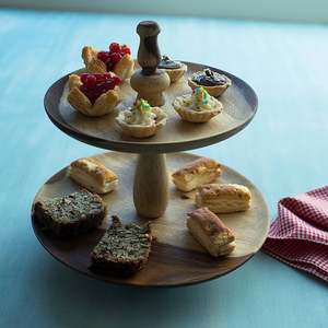 Minimalist <b>Wooden</b> <b>Cake</b> <b>Stand</b> for Modern Events <b>Wooden</b> & Metal <b>Cake</b> <b>Stand</b> with Natural Wood Beauty for Multi Event Use - Product Image 2