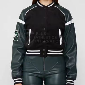 Mejor venta de ropa de moda Crop Top Letterman chaqueta nuevo estilo a prueba de viento Crop Top Letterman chaqueta para mujer - Product Image 2
