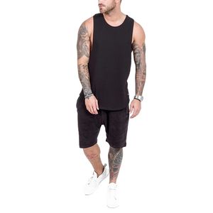 Débardeurs de course à pied en coton léger pour hommes, haut d'entraînement avec logo personnalisé et tissage tricoté, haut blanc uni et décontracté - Product Image 6