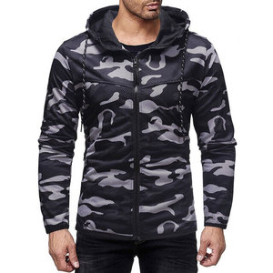 Custom Sport Wear Fitness Slim Fit Hoodies Full Zipper Men's Jacket Fishing <b>Run</b> Jacket Long Sleeve Hooded Closure - Product Image 2