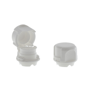 Chiusura versatore bianca con idoneità alimentare e codice di riciclaggio LDPE04 - Product Image 1