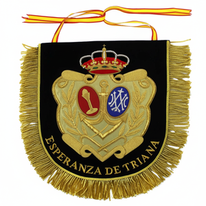 Drapeaux à franges faits à la main, double face, avec aimant, design personnalisé, fil de bullion brodé à la main, luxe - Product Image 1