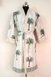 New Arrival Indian Kantha Jacket Handmade Quilted Jacket Long Kantha Robe Womens Winter Jacket - Product Image 2