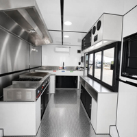 Remorque alimentaire mobile entièrement équipée, remorque de camion de cuisine commerciale personnalisée pour les entreprises de restauration de rue