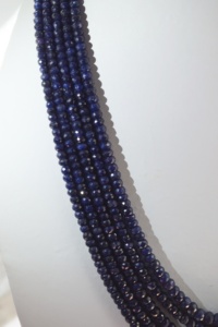 Perles de rondelle de saphir bleu à facettes naturelles 4mm-5mm AAA Grade Exquis Timeless Bead Strand Jewelry Piece - Product Image 3