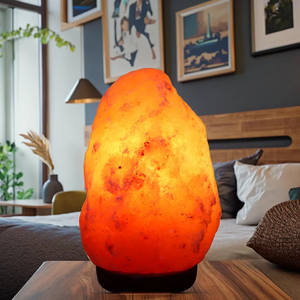 โคมไฟคริสตัลหินเกลือหิมาลัยพร้อมฐานโคมไฟ LED บรรยากาศโคมไฟตั้งโต๊ะแบบคลาสสิกตกแต่งห้องนอนบ้าน - Product Image 4