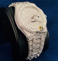Reloj de pulsera de lujo personalizado, completamente cubierto de diamantes, de acero inoxidable de alta calidad, estilo hip hop para hombre, con diamantes de moissanita, mecánico, automático, analógico, con cristal y dijes.