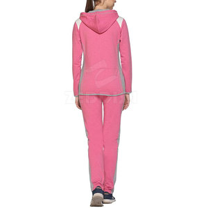 ชุดวอร์มผ้าฝ้ายสีพื้นสำหรับผู้หญิงคอตั้งเสื้อผ้าขนแกะแบบ100% สองชิ้นสำหรับฤดูหนาว - Product Image 4