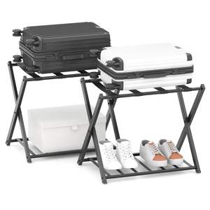 Elegante portaequipajes plegable de acero inoxidable, ideal para establecimientos de alojamiento y desayuno e interiores de casas con estilo - Product Image 1