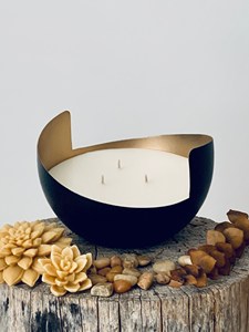 Luxury Black & Gold Metal Candle Bowl in Affordable Price From India - Product Image 2