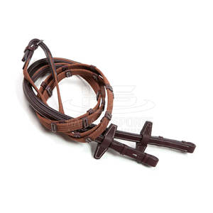Riendas de Web de bucle de contacto de caballo de cuero ajustable al por mayor Riendas de Web de bucle de contacto de caballo de cuero genuino para la venta - Product Image 1