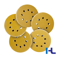 Disque abrasif de ponçage et de polissage OEM 5 6 pouces 125mm 150mm en oxyde d'aluminium céramique jaune doré avec fixation auto-agrippante PSA