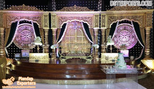 Grandeur scène de mariage avec piliers et panneaux décor de mariage sud-indien Inspire scène grand décor de scène pour les mariages sri-lankais - Product Image 6