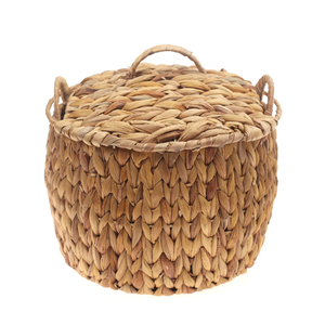 Cesta de Almacenamiento de Jacinto de Agua con Tapa, Cesta Tejida a Mano Natural, Conveniente para el Almacenamiento en la Cocina del Hogar, Procedente de Vietnam - Product Image 1