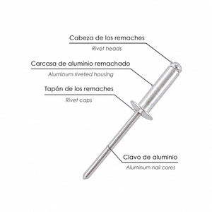 Rivetti in alluminio a lama larga O/ 4,00 x 12 mm. Scatola da 500 unità. - Product Image 5