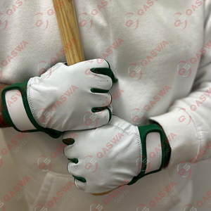 Guantes de bateo de béisbol profesionales blancos y verdes con logotipo personalizado Cuero de vaca original Cabretta Nuevo y original - Product Image 1