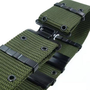 Cinturón Táctico para Hombre, Resistente, de Nailon 1000D, con Recubrimiento en Polvo Negro, Hebilla de Liberación Rápida, Duradero, 32 Ojales, Ajustable - Product Image 2