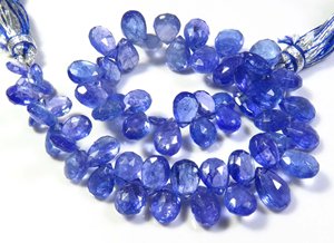 La mejor colección de cuentas facetadas de tanzanita azul Natural, hebra de 8 ", gemas de pera de 6-11mm para collar de joyería, piedras preciosas sueltas - Product Image 5