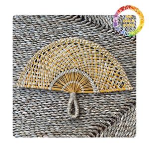 Abanico Decorativo Hecho a Mano de Pasto Marino de Vietnam, Ligero, Ecológico y con un Diseño Hermoso - Product Image 2