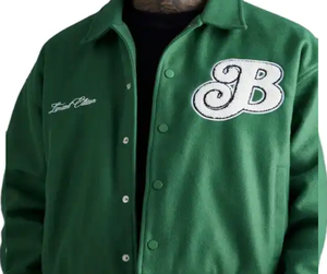 Chaqueta Bomber Varsity de Primera Clase con Bordado y Parches, Chaqueta Letterman, Abrigo Streetwear - Product Image 3