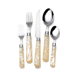 Vaisselle de luxe au design unique Ensemble de couverts de mariage de haute qualité avec poignée plate plaquée argent - Product Image 6