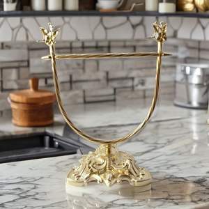 Premium brass <b>towel</b> stand offers reliable support and timeless <b>bathroom</b> appeal luxury decor elegant solid durable - Product Image 2