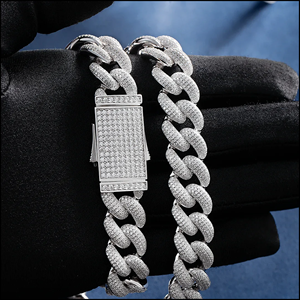 Cadena Cubana de Lujo con Incrustaciones de Diamantes para Hombre, Collar de Joyería Hip Hop Pesado con Moissanita de Aleación, Regalo - Product Image 2