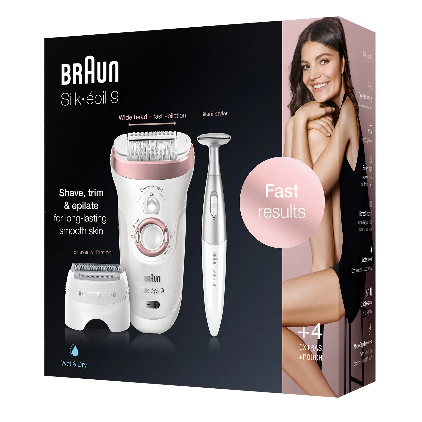 Epilator, Zijde Epil 9, Rose Goud, Ses 9-880