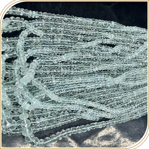 Cuentas Redondas Facetadas de Aguamarina Natural de 4 mm a 8 mm, Tamaño de 14 Pulgadas, para la Fabricación de Joyas, Cuentas de Piedras Preciosas - Product Image 2