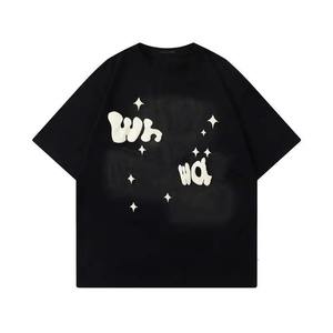 Camiseta de satén lavado ácido personalizada para hombre 100% algodón de gran tamaño de talla grande con estampado gráfico Logo estilo Vintage hecho en Pakistán - Product Image 2