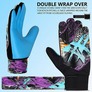 Professional Latex Waterproof Breathable Soccer Goalkeeper <b>Gloves</b> Adjustable Wrist Strap Full Finger Protection <b>Lace</b> Closure - Product Image 6