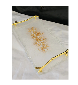 Plateau de service en résine époxy haut de gamme cadeaux cadeaux directs usine en gros plateau de service en résine - Product Image 3