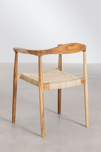 เก้าอี้ไม้สักและหวายสานเลานจ์ - Product Image 2