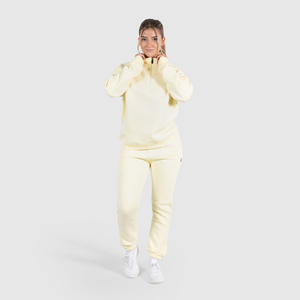 Alta calidad de algodón personalizado de fábrica de media cremallera de gran tamaño sudaderas con capucha de cuello falso con cremallera de las mujeres de talla grande de punto lavado OEM ODM - Product Image 4
