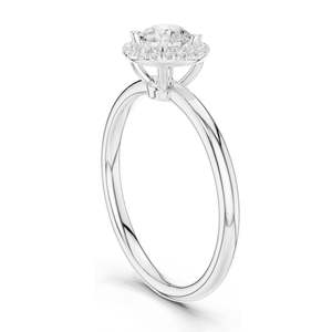Anillo de Diamante de Laboratorio con Halo Brillante Redondo de 0.588 CT para Mujer, Claridad VVS-VS EF, Oro de 18K, 14K, 10K y Plata 925, Moissanita - Product Image 5