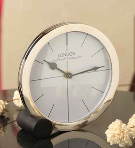 AK นาฬิกาตั้งโต๊ะทำจากโลหะทำจากทองเหลืองกรอบทันสมัยสีดำและนิกเกิลสำเร็จคุณภาพสูงสำหรับตกแต่งสำนักงาน/ตกแต่งบ้าน - Product Image 1