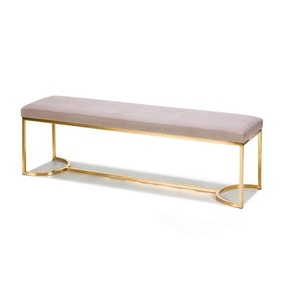Banc en métal couleur or avec plume fait à la main banc de taille et de forme personnalisées pour une utilisation dans le salon à la maison - Product Image 5