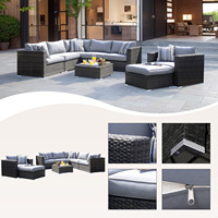 Ensemble de meubles de jardin en rotin PE moderne pour l'extérieur, chaises de patio, table, canapé de balcon de haute qualité, résistant aux UV, durable, pour le parc