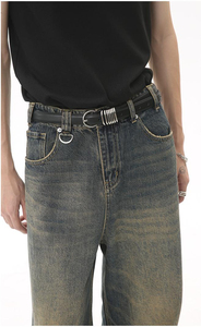 Pantalones vaqueros azules sueltos lavados holgados desgastados personalizados de algodón de calidad superior para mujer de talla grande mediana sólida - Product Image 4