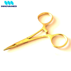 Juego de Pesca de 2 Piezas en Color Dorado, Pinzas Hemostáticas Kelly de Acero Inoxidable Rectas y Curvas de 3.5 Pulgadas con Bloqueo de Innovamed - Product Image 3