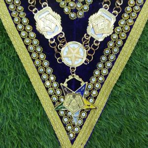 Masonic Regalia OES Worthy Patron/Matron Velvet <b>Apron</b> with Beaded Collar - Product Image 2