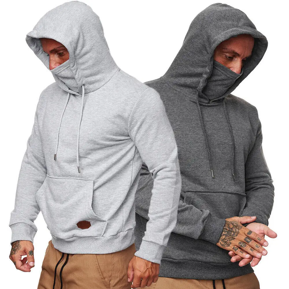 Erkekler sonbahar ceket tops svetşört kazak katı casual kapşonlu hoodie tops