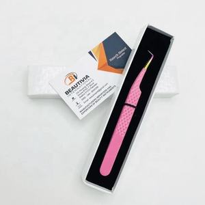 Pinzas profesionales para extensión de pestañas con agarre de diamante, pinzas para pestañas de 90 grados, Rosa bebé, arcoíris, sostenibles, de acero inoxidable - Product Image 2