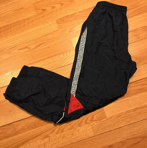 Pantalones de chándal transpirables de nailon Unisex al por mayor, ropa de calle, pantalones de chándal de pierna ancha holgados reflectantes, diseño de rayas laterales, Parte delantera plana - Product Image 3